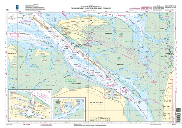 Duitse kaart 1120 - Emsmündung, innerer Teil und Borkum